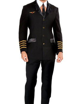 Men's 3 Button Peak Lapel Dark Navy Gold Cuffs Suit