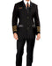 Men's 3 Button  Peak Lapel Dark Navy Gold Cuffs Suit