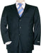Men'S Comservative Dark Navy Pinstripe Super 140'S Virgin Double Vent Available In 2 Or 3 Buttons Style Regular Classic Cut