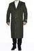 Mens Topcoat Mens Dress Coat Full Length Wool Dress Top Coat / Overcoat in Olive Green