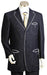 Classic Three Button Front Black Men's Suit with Traditional Pleated Slacks
