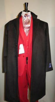 Men's Dress Coat 3 Button Long Wool Blend Black color full length overcoat Winter Men's Topcoat Sale