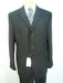 Stripe ~ Pinstripe Three ~ 3 Buttons Jet Black Chalk Super 120'S Worsted Super Fine Poly~rayon