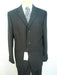 Stripe ~ Pinstripe Three ~ 3 Buttons Jet Black Chalk Super 120'S Worsted Super Fine Poly~rayon