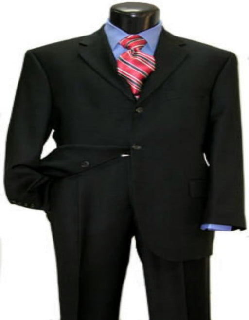 Black Super 150'S Wool Men's Cheap Priced Business Suits Clearance Sale Available In 2 Or 3 Buttons Style Regular Classic Cut Vented