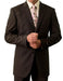 Men's 3 Button Front Closure Brown Suit