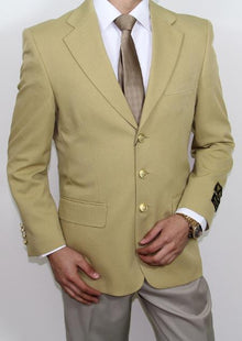 Mens Gold Blazer In 2 Buttons Style