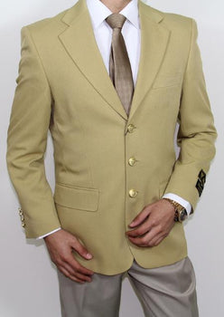 Mens Gold Blazer In 2 Buttons Style