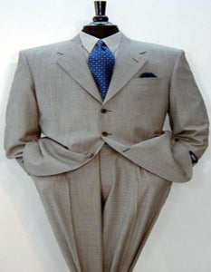 Expensive Full Canvas Quality 3 Buttons Super 150'S Wool & Marino Wool Solid Light Gray Premier Quality Italian Fabric Suit