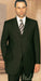 Product#UQ1005 Unique 2PC 3 Button Style Solid Olive Green Suit With Pleated Pants Wool Fabric