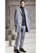 Men's Dress Coat Light Grey  ~ Silver Gray 3 Buttons  95% Wool Overcoat