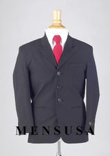 Boy'S Solid Dark Navy Blue Suit For Men 3 Buttons Light Weight Kids Sizes Soft Fabric Suit Prefect For Toddler Suit Wedding Attire Outfits
