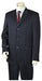 Men's Dark Navy-blue Pinstripe 3 Button Vested Wide Leg Pants