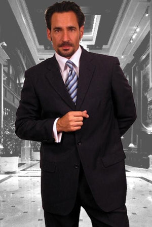 Gianni Dark Navy Super 120's Cheap Priced Business Suits Clearance Sale Available in 2 or Three ~ 3 Buttons Style Regular Classic Cut