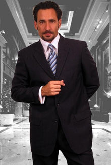 Gianni Dark Navy Super 120's Cheap Priced Business Suits Clearance Sale Available in 2 or Three ~ 3 Buttons Style Regular Classic Cut