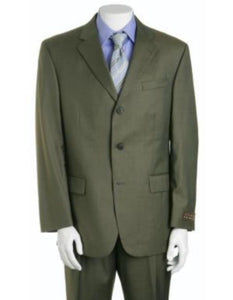 Olive Green Three ~ 3 Buttons Super 150's