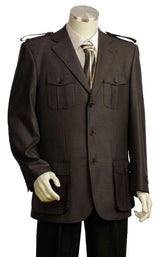 Men's Stylish 3 Button Rust Zoot Suit