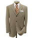 Simple Tan ~ Beige Men's Dress Ultra Smooth Stretch Fabric is Wrinkle and Stain-Resistant Rayon Available in 2 or Three ~ 3 Buttons Style Regular Classic Cut Cheap Priced Business Suits Clearance Sale