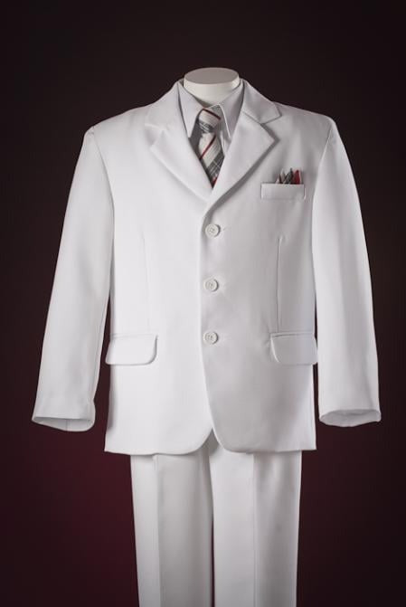 3 Buttons Fashion White Kids-Toddler-Boy Suits Perfect for toddler Suit wedding attire outfits