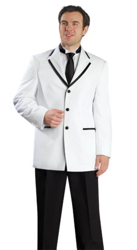 Men's 2-Button White Suits For Men + White Shirt  - All White Suit main image 1