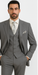 Three Button Suit - Classic Fit Pleated Pants - Mens Three Button Classic Fit Light Grey Vested Suit