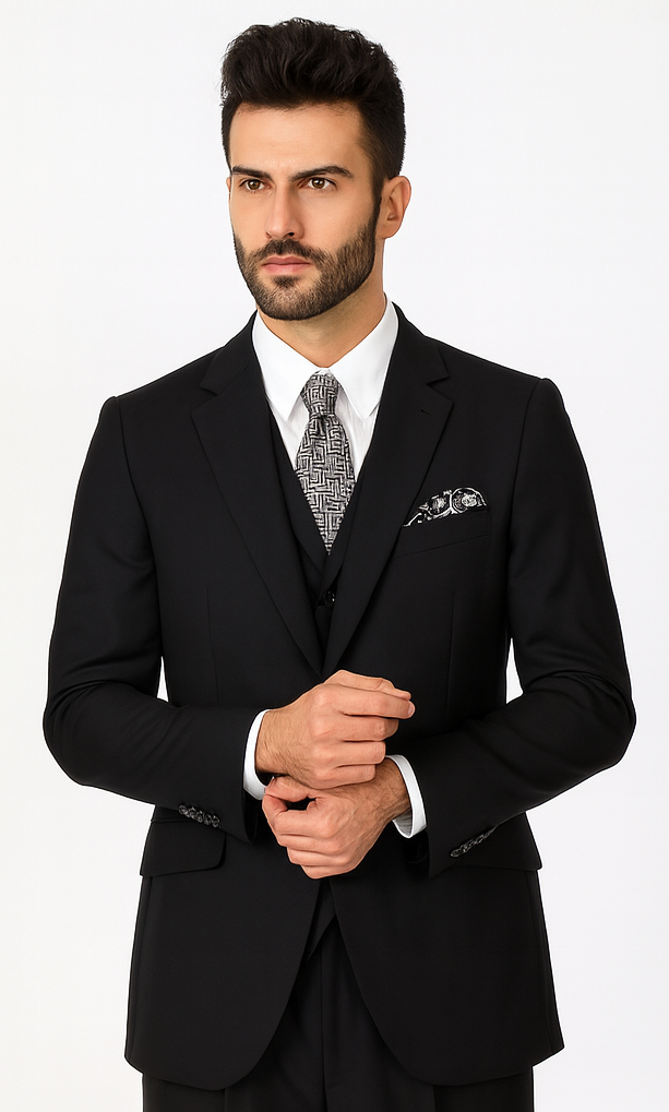 Three buttons Solid Black