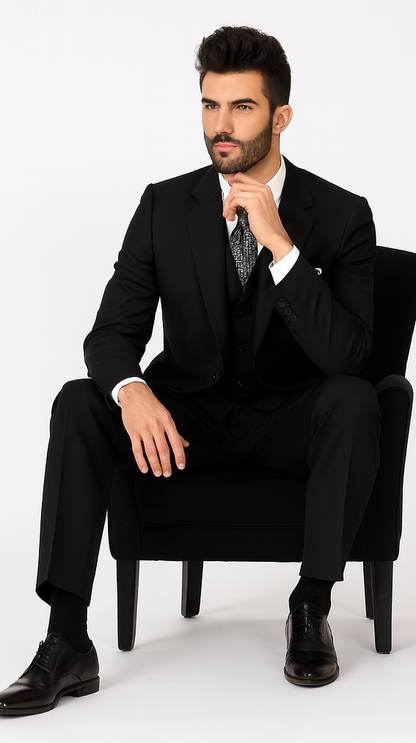 Three buttons Black Suit