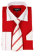 Fashion Tie&Hanky French Cuff Style White Collar Two Toned Contrast Multi-Color Men'S Dress Shirt