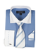 Fashion Tie&Hanky French Cuff Style White Collar Two Toned Contrast Multi-Color Men'S Dress Shirt
