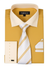 Fashion Tie&Hanky French Cuff Style White Collar Two Toned Contrast Multi-Color Men'S Dress Shirt