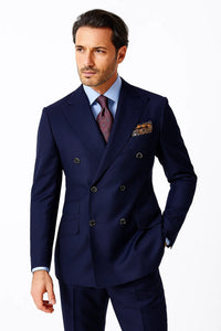Tiglio Rosso Mens French Blue Wool Double Breasted Suit