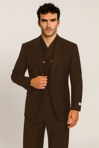 Tiglio Rosso Suit  - Classic Fit Athletic Cut 100% Wool Super 150s Italian Fabric Peak Lapel in Color Black