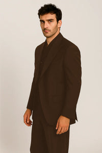 Tiglio Rosso Suit  - Classic Fit Athletic Cut 100% Wool Super 150s Italian Fabric Peak Lapel in Color Black