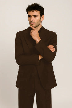 Tiglio Rosso Suit  - Classic Fit Athletic Cut 100% Wool Super 150s Italian Fabric Peak Lapel in Color Black