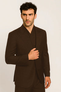 Tiglio Rosso Suit  - Classic Fit Athletic Cut 100% Wool Super 150s Italian Fabric Peak Lapel in Color Black