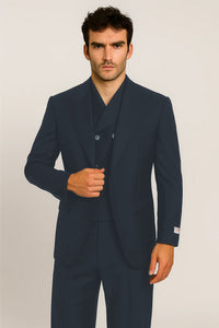 Tiglio Rosso Suit  - Classic Fit Athletic Cut 100% Wool Super 150s Italian Fabric Peak Lapel in Color Black