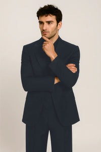 Tiglio Rosso Suit  - Classic Fit Athletic Cut 100% Wool Super 150s Italian Fabric Peak Lapel in Color Black