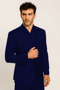 Tiglio Rosso Suit  - Classic Fit Athletic Cut 100% Wool Super 150s Italian Fabric Peak Lapel in Color Black