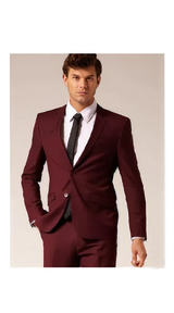 Mix and Match Suits 2 Button Style Suit Burgundy ~ Maroon Suit  ~ Wine Color flat front pants Men's Suit Separate Any Size Jacket & Pants Modern Fit