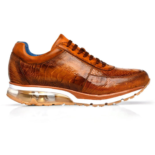 Belvedere Todd Men's Shoes Antique Brandy Exotic Genuine Ostrich Casual Sneakers