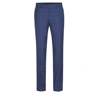 Renoir Clothing - Renoir Suit - Renoir Fashion - Performance 2-button Slim Fit Tonal Blue Windowpane Renoir Suit