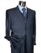 Tone on Tone Shadow Stripe Athletic Cut Classic Suits Men's suit  Classic Relax Fit Pleated Pants 19 Inch Bottom Dark Navy
