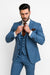 Tony Montana Suit Scarface Blue Suit - Vested Steel Blue Suit