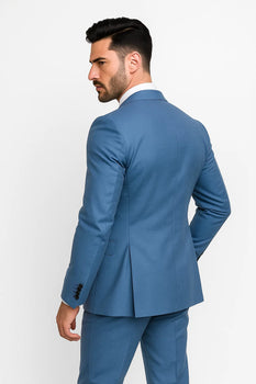 slim fit dress slacks Tony Montana Suit Scarface Blue Suit