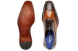Belvedere Varo Men's Alligator & Eel Leather Dress Shoes - Chocolate Brown/Tan