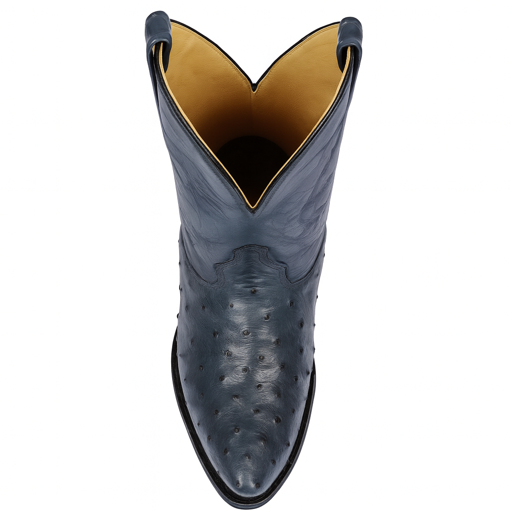 Blue Ostrich Cowboy Boots J-Toe - Image 4