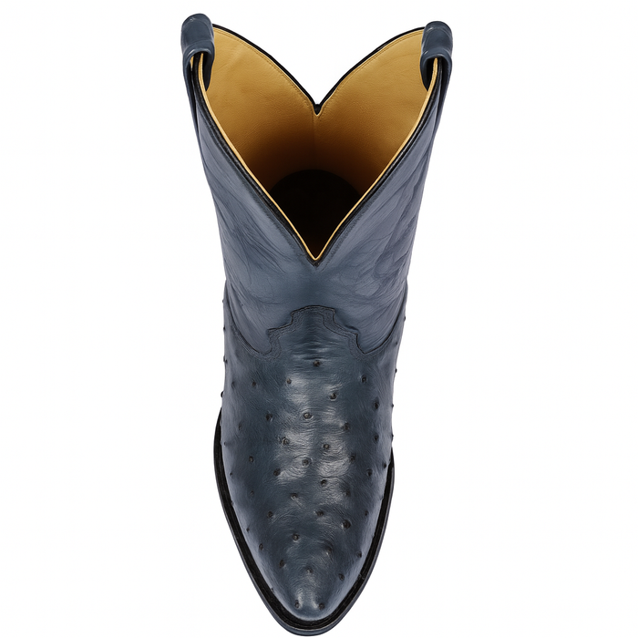 Blue Ostrich Cowboy Boots J-Toe - Image 4