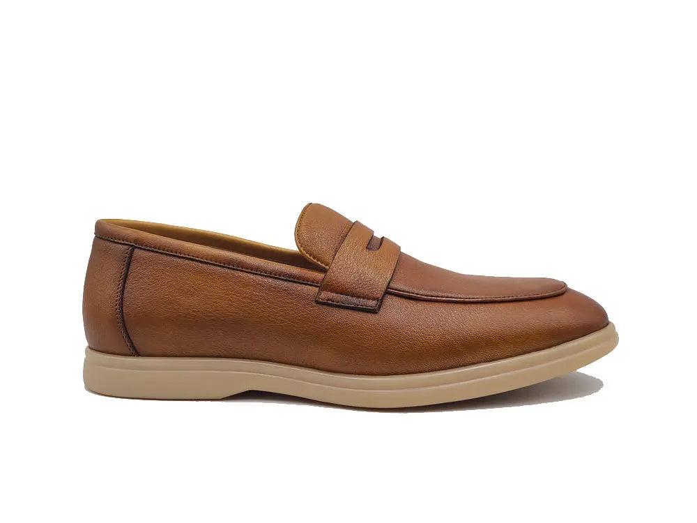 Carrucci Tumble Calfskin Penny Loafer