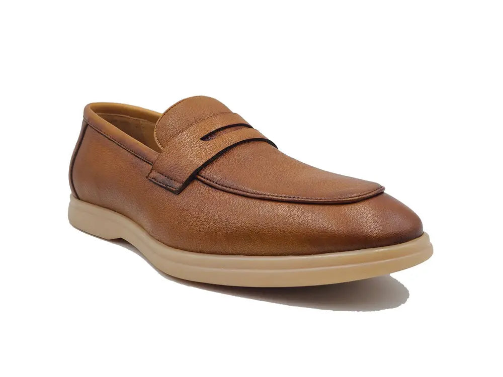 Carrucci Tumble Calfskin Penny Loafer