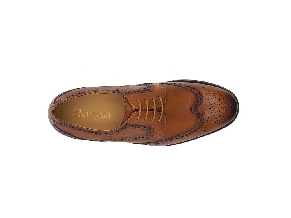 Carrucci Tumbled Leather Blucher style Oxford with Flex Sole
